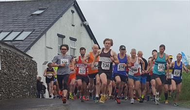 Participants in the Bendrigg 10k & 4k Challenge near Kendal, Cumbria