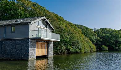 Waterbird Boathouse external view from Lake Windermere at Hill of Oaks