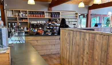 Cafe Counter and Checkout at Cafe Ambio in Whinlatter Forest in the Lake District, Cumbria