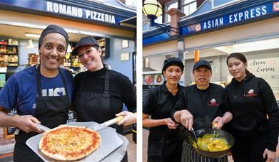 Romano Pizzeria and Asian Express Staff at The Market Hall in Carlisle, Cumbria