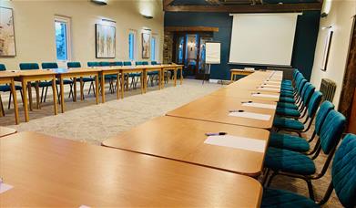 Function Room Set Up for a Conference at Crooklands Hotel in Milnthorpe, Cumbria