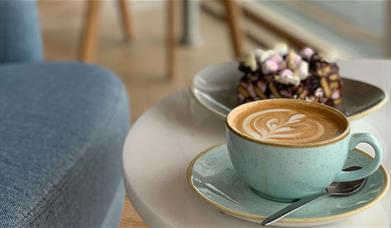 Coffee and Cake from Café Oswalds at Cranstons Cumbrian Food Hall in Penrith, Cumbria