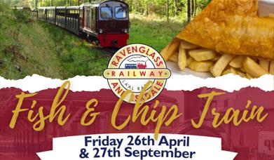 Poster for Fish and Chip Trains at Ravenglass & Eskdale Railway in Ravenglass, Cumbria