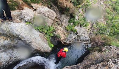 Ghyll Scrambling at Newlands Adventure Centre near Keswick, Lake District