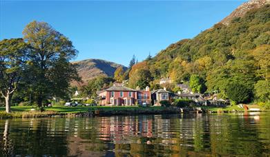 Exterior Lake View of Glenridding Manor House in Ullswater, Lake District