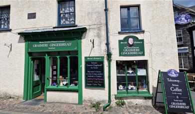 Exterior and Signage at Grasmere Gingerbread® in Hawkshead, Lake District