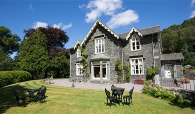 Exterior and grounds at Hazel Bank Country House Hotel in Rosthwaite, Lake District