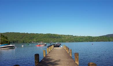 Pier at Hill of Oaks Holiday Park in Windermere, Lake District