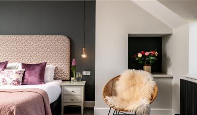 Double bedroom and decor in Hoglet Cottage at Dandelion & Hoglet Cottages, near Dalston, Cumbria