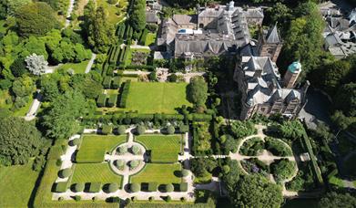 Drone Photo of Holker Hall & Gardens in Cark, Cumbria