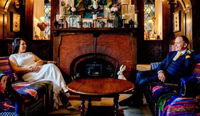 A Couple Celebrating Their Wedding at Lindeth Howe in Bowness-on-Windermere, Lake District