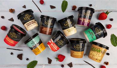 Assortment of Flavours from Lakes Ice Cream in Kendal, Cumbria