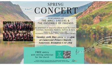 Poster for Spring Concert - The Amici Singers & The Ensemble of Friends at Lanercost Priory in Brampton, Cumbria