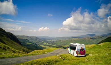 A Mountain Goat Tours Minibus in the Beautiful Scenery of the Lake District, Cumbria