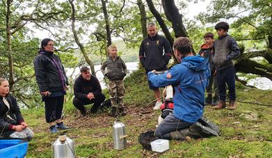 Visitors on a Canoe and Bushcraft Experience with Path to Adventure in the Lake District, Cumbria