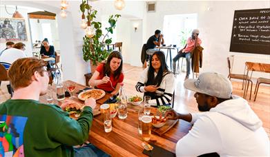 Dine in Brewery Arts' newly refurbished Bar & Restaurant.