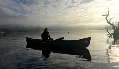 Visitor Canoeing with Rock n Ridge in the Lake District, Cumbria