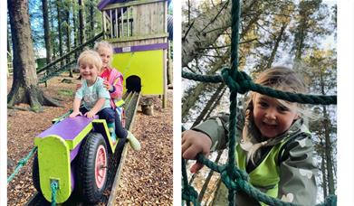 Children playing at Rookery Woods at Keswick Climbing Wall