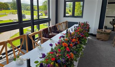 Head Table Wedding Setting at Rookin House Activity Centre in Troutbeck, Lake District