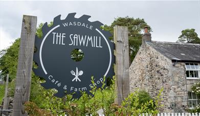 Signage at The Sawmill Café and Farm Shop in Nether Wasdale, Cumbria