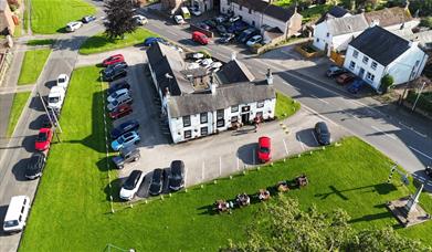 Aerial photo of The Shepherds Inn in Langwathby, Cumbria