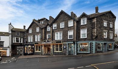 Exterior and entrance to The Ambleside Inn in Ambleside, Lake District