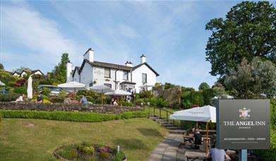 Exterior and Outside Seating at The Angel Inn in Bowness-on-Windermere, Lake District
