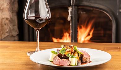 Delicious Food and Wine in Front of a Cozy Fire at The Dalesman Country Inn in Sedbergh, Cumbria