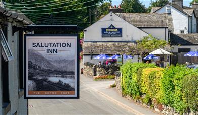 Sign at The Salutation Inn in Threlkeld, Lake District