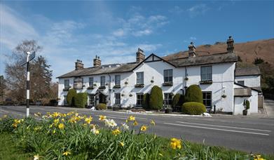 Exterior and Daffodils at The Swan at Grasmere in the Lake District, Cumbria