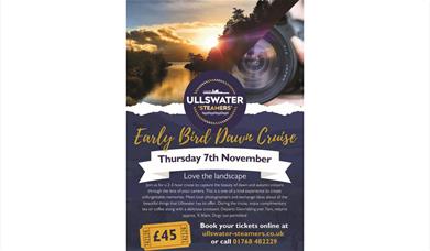 Poster for the Earlybird Dawn Cruise with Ullswater 'Steamers' in the Lake District, Cumbria