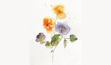 A watercolour painting of flowers