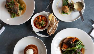 Various Dishes from The River Room Brasserie at The Swan Hotel & Spa in Newby Bridge, Lake District