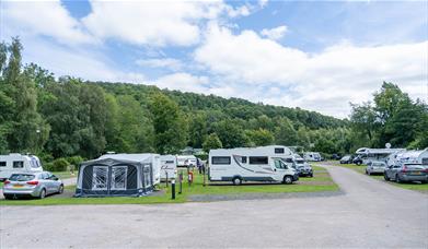 Touring pitches at Waterfoot Park in Pooley Bridge, Lake District