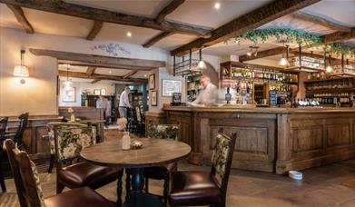 Bar and dining room seating at the Red Dragon Inn in Kirkby Lonsdale, Cumbria