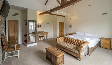 Double bedroom at The Greyhound Inn in Shap, Cumbria