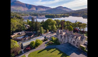 Aerial view of The Lingholm Estate in Portinscale, Lake District