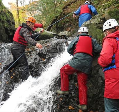 Ghyll Scrambling with Lake District Calvert Trust in the Lake District, Cumbria