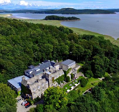 Birds Eye View over the Grange Hotel in Grange-over-Sands, Cumbria