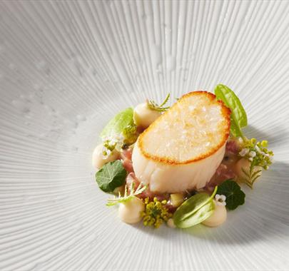 A dish at SOURCE at Gilpin Hotel & Lake House © Andre Ainsworth