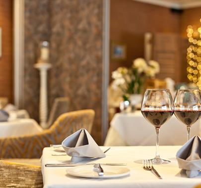 Table Settings at The Restaurant at Ambleside Salutation Hotel in Ambleside, Lake District