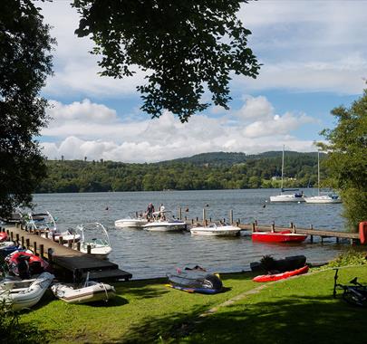 Lakeside views at Hill of Oaks Holiday Park in Windermere, Lake District