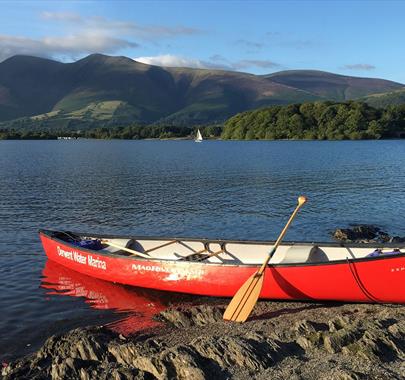 Canoeing at Derwentwater Marina in Keswick, Lake District