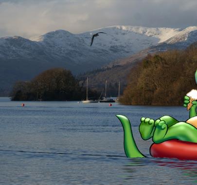 Bownessie on Lake Windermere in the Lake District, Cumbria