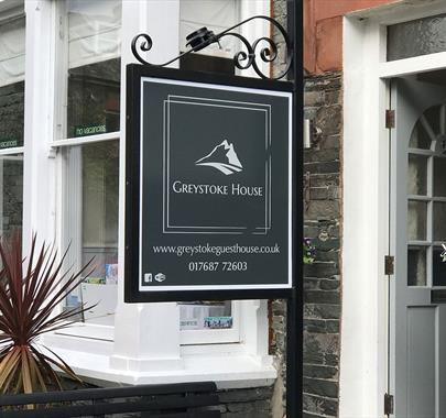 Entrance and Sign at Greystoke House in Keswick, Lake District