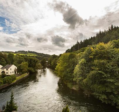 View from Whitewater Hotel in Backbarrow, Lake District