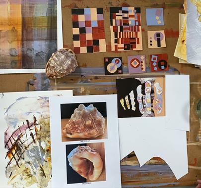 Items at the One Shell Exhibition at Farfield Mill in Sedbergh, Cumbria