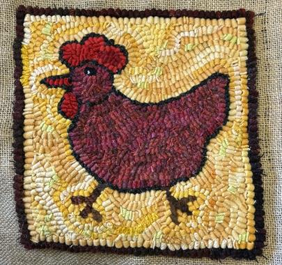 Hen made from a Hooking Workshop at Farfield Mill in Sedbergh, Cumbria