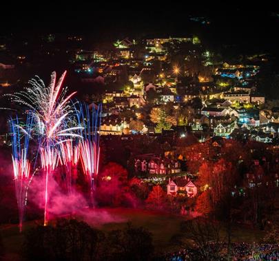 Aerial Photo of Ambleside Christmas Lights in Ambleside, Lake District