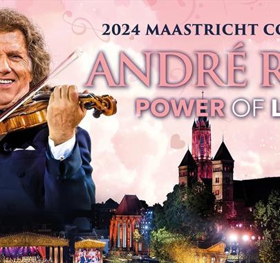 Poster for André Rieu's 2024 Maastricht Concert: Power of Love at Rosehill Theatre in Whitehaven, Cumbria
